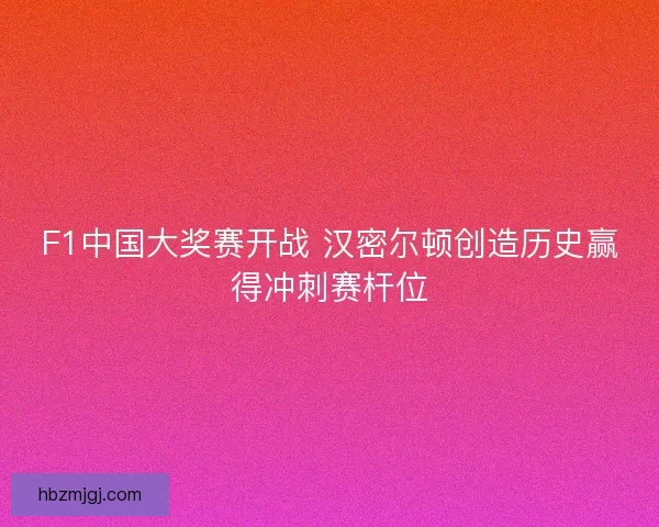 F1中国大奖赛开战 汉密尔顿创造历史赢得冲刺赛杆位 F1中国大奖赛开战 汉密尔顿创造历史赢得冲刺赛杆位