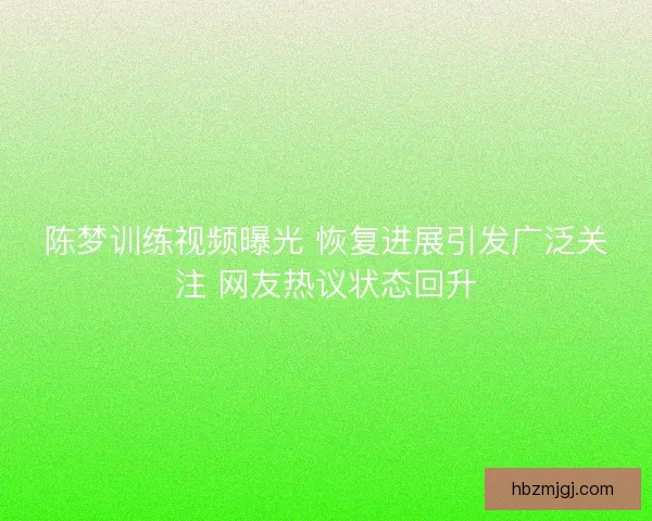 陈梦训练视频曝光 恢复进展引发广泛关注 网友热议状态回升