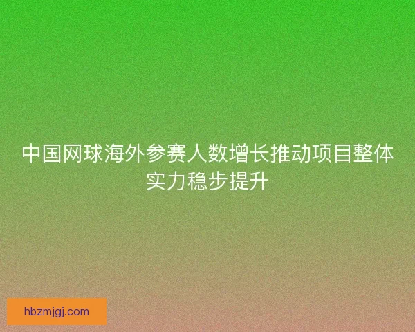 中国网球海外参赛人数增长推动项目整体实力稳步提升 中国网球海外参赛人数增长推动项目整体实力稳步提升